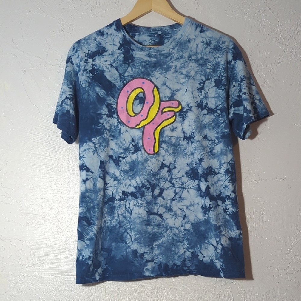 Odd Future OF Blue Tie-Dye Graphic Tee Shirt Streetwear Indie Sleeze Festival M